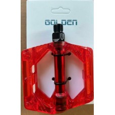 Pedal 2 li Takım FP-812 Şeffaf Kırmızı Renk Platform Golden Marka Mtb Bisiklet Uyumlu