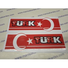 Bayrak 2 Parça 20,5x14,5 cm Türk Yazılı Dikdörtgen Türk Malı