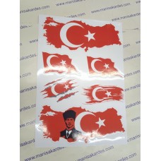 Bayrak 6 Parça 28,5x20 cm Dikdörtgen Türk Malı