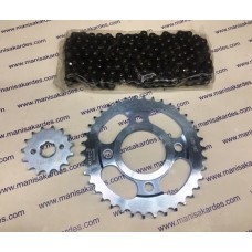 Zincir Dişli Seti Takımı Arka Dişli 38 t,, Ön Dişli 15 ve 428 h Zincir 128 Bakla Genuıne Marka İthal 125 cg Motosiklet Uyumlu