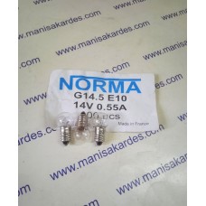 STOP AMPULU PASOLU 14 VOLT 0,55 AMPER G14.5 E10 İTHAL FRANSIZ MALI NORMA MARKA SÜPER 51 ESKİ MODEL MOBYLETTE ve MOBLET UYUMLU ADET FİYATI STOP AMPULU PASOLU 14 VOLT 0,55 AMPER G14.5 E10 İTHAL FRANSIZ MALI NORMA MARKA SÜPER 51 ESKİ MODEL MOBYLETTE ve MOBLET UYUMLU ADET FİYATI