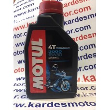 Yağ 4 T / 15w50 Motul Marka 1 Litre 3000 Mıneral İthal Fransız Malı Motor ve Vites Kutusu Koruması En İdeal Islak Debriyaj Performansı İçin Jaso MA Onayını Karşılar Motosiklet (y4T15501MOT)