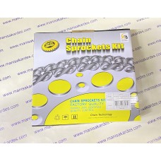 Zincir Dişli Seti O Ringli  [Gold] [14T/45T] [428H x 118L] İthal Sfr Marka, Yamaha Ybr 125, 175, 200 ve 250 Motosiklet Uyumlu