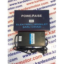 Şarj Cihazı 36 Volt 20 Ah E-Bike 3 Akü Poweraıse Marka Elektrikli Bisiklet Uyumlu (3akülü)