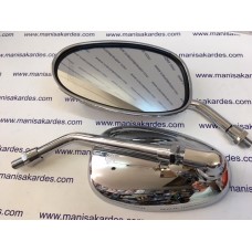 Ayna Nikel Oval 2 li Takım M2M Marka Hindistan Malı 10 mm Motosiklet Uyumlu