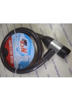 ANAHTARLI HALAT KİLİT 18x100 cm ZHONGLI SİYAH RENK ÇELİK KAFA İTHAL NCR MARKA , BEBEK ARABASI, BİSİKLET, ELEKTRİKLİ BİSİKLET ve MOTOSİKLET UYUMLU 