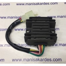 Regülatör Eks-1112 İthal 5 Erkek Fişli Sarı, Yeşil, Siyah, Pembe ve Kırmızı Renk Kablolu Motosiklet Uyumlu