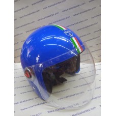 MOTOSİKLET KASK ÇENELİKSİZ CAMLI, TÜRK MALI MAVİ RENK