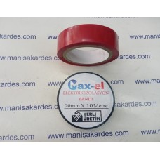 İzolebant Max-el Marka Kırmızı Renk Bant 20 mm x 10 Metre Pvc Elektrik Bandı