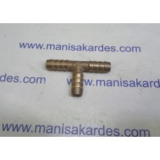 Benzin Hortumu Ara T si Borusu Yivli Sarı Metal 8 mm T