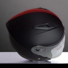 Kask Çenesiz Camlı ve Gözlüklü Mat Siyah ve Kırmızı Renk Helmet Marka L 59-60 Beden Motosiklet Uyumlu Ecer Belgeli