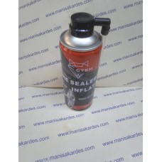 Köpük Tubeless Lastik Tamir Kiti ve Şişirici Sprey 450 ml, Sarı Metal Paso Uçlu, Tıre Marka, Otomativ ve Motosiklet Uyumlu