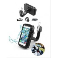 Telefon Tutucu Plastik Fermuarlı Ayna Bağlantılı (Gps) Carub (18x10cm) Dokunmatik Ayarlanabilir, Mıktanıslı, Toz + Su Geçirmez, Motosiklet Uyumlu