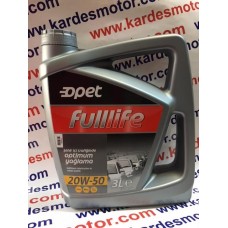 Yağ 20w-50 Opet Fulllife Marka Türk Malı 3 Litre Benzinli, Lpg ve Dıesel Uyumlu (y20503op)